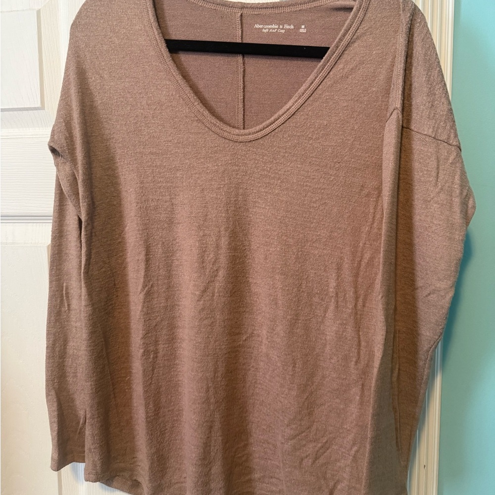 Abercrombie & Fitch Taupe Long Sleeve Top